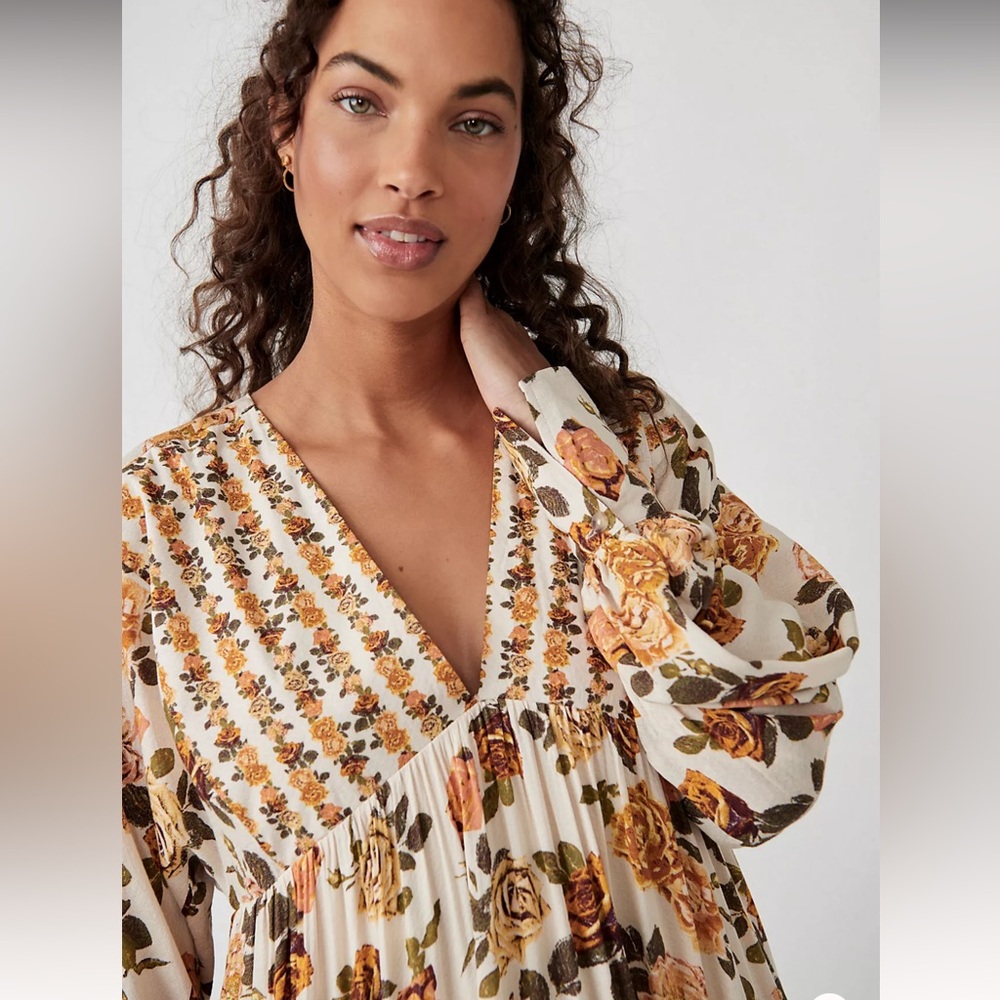 Free People Rows Of Roses Maxi Dress XS - Picture 7 of 16